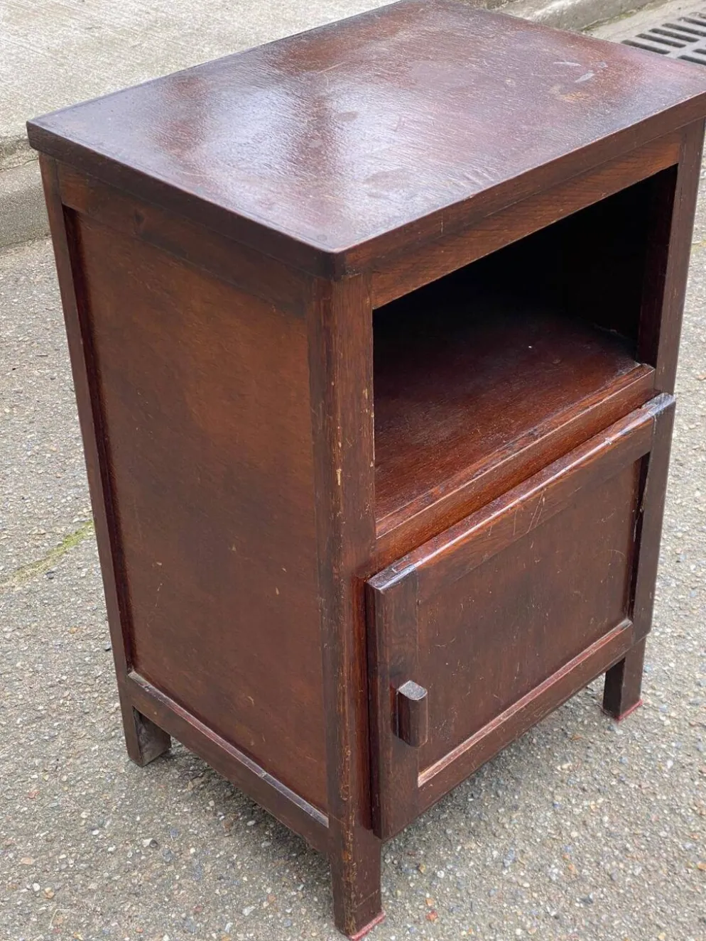 Table de chevet art déco en bois 1960