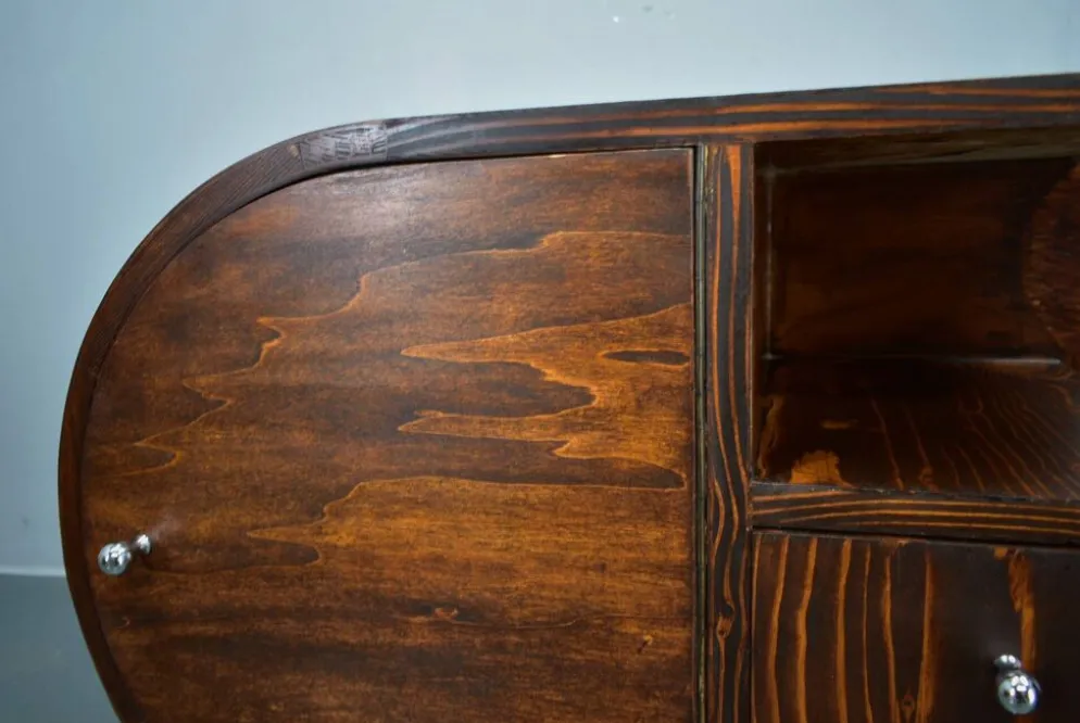 Table de chevet Art Déco rare des années 1935, Tchécoslovaquie