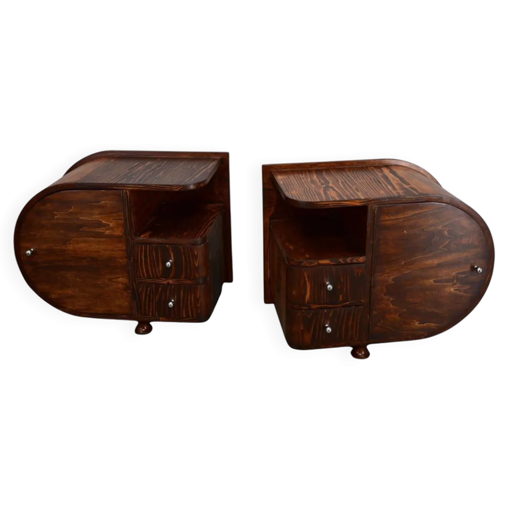 Table de chevet Art Déco rare des années 1935, Tchécoslovaquie