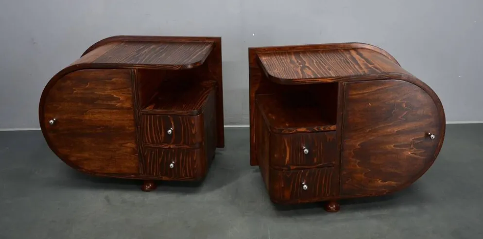 Table de chevet Art Déco rare des années 1935, Tchécoslovaquie