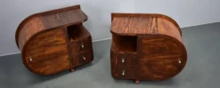 Table de chevet Art Déco rare des années 1935, Tchécoslovaquie