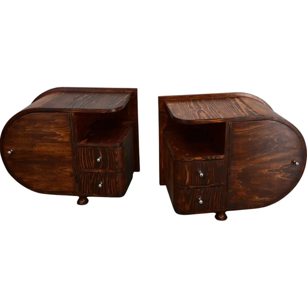 Table de chevet Art Déco rare des années 1935, Tchécoslovaquie