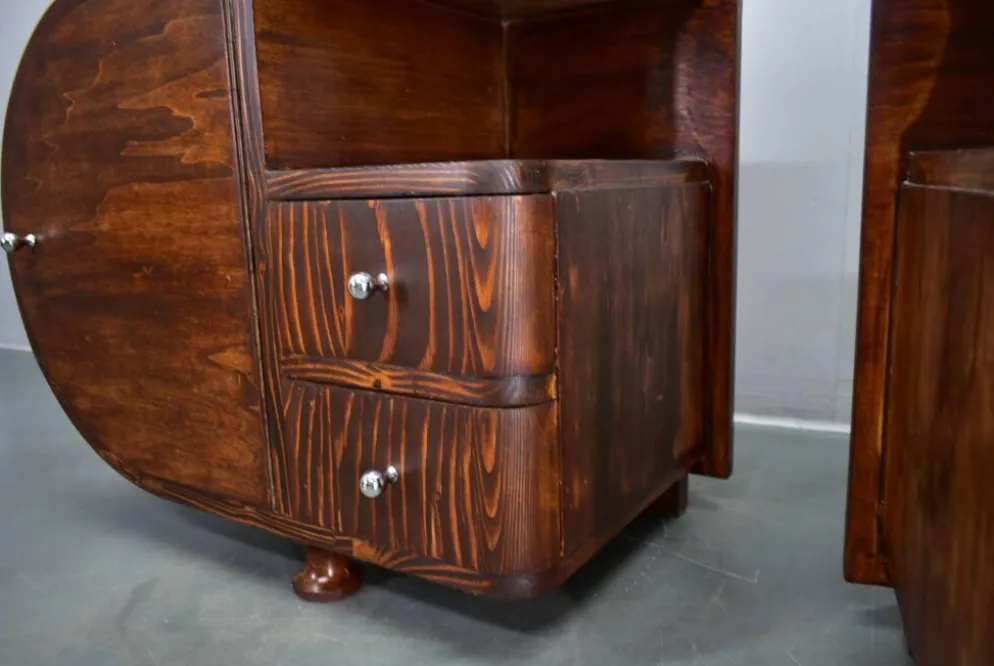 Table de chevet Art Déco rare des années 1935, Tchécoslovaquie