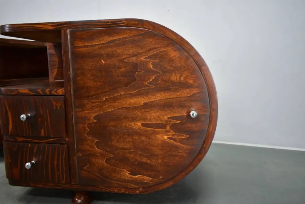 Table de chevet Art Déco rare des années 1935, Tchécoslovaquie