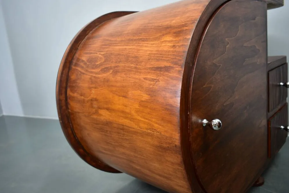 Table de chevet Art Déco rare des années 1935, Tchécoslovaquie