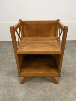 Table de chevet croisillons bois années 50