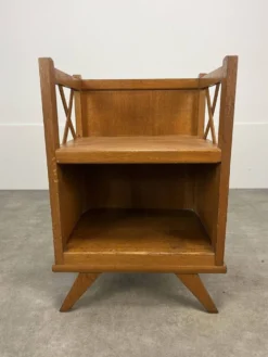 Table de chevet croisillons bois années 50