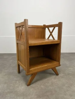 Table de chevet croisillons bois années 50