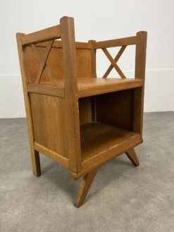 Table de chevet croisillons bois années 50