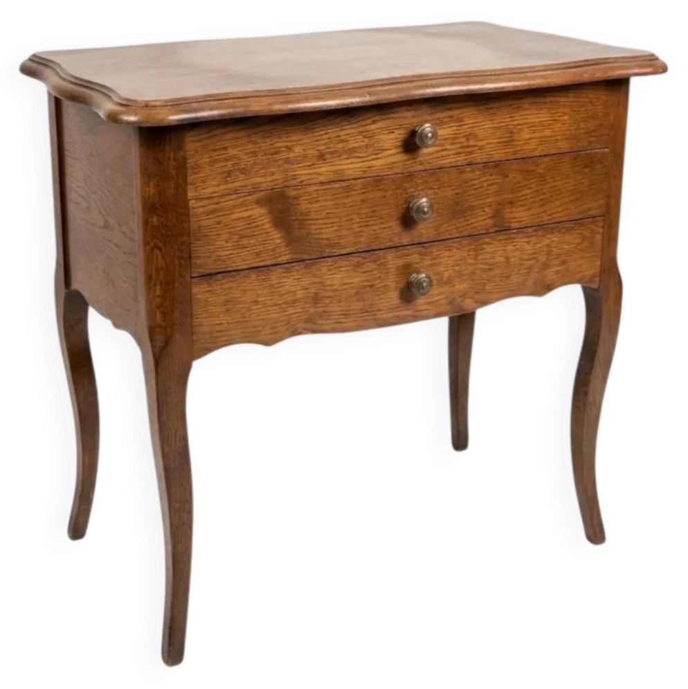 Table de chevet en chêne style Louis XV