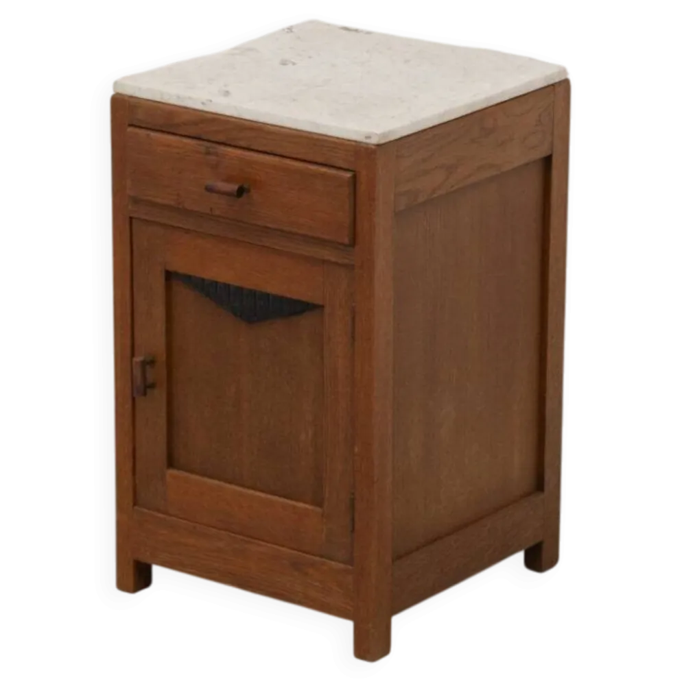 Table de chevet en marbre Art Déco néerlandais des années 1920