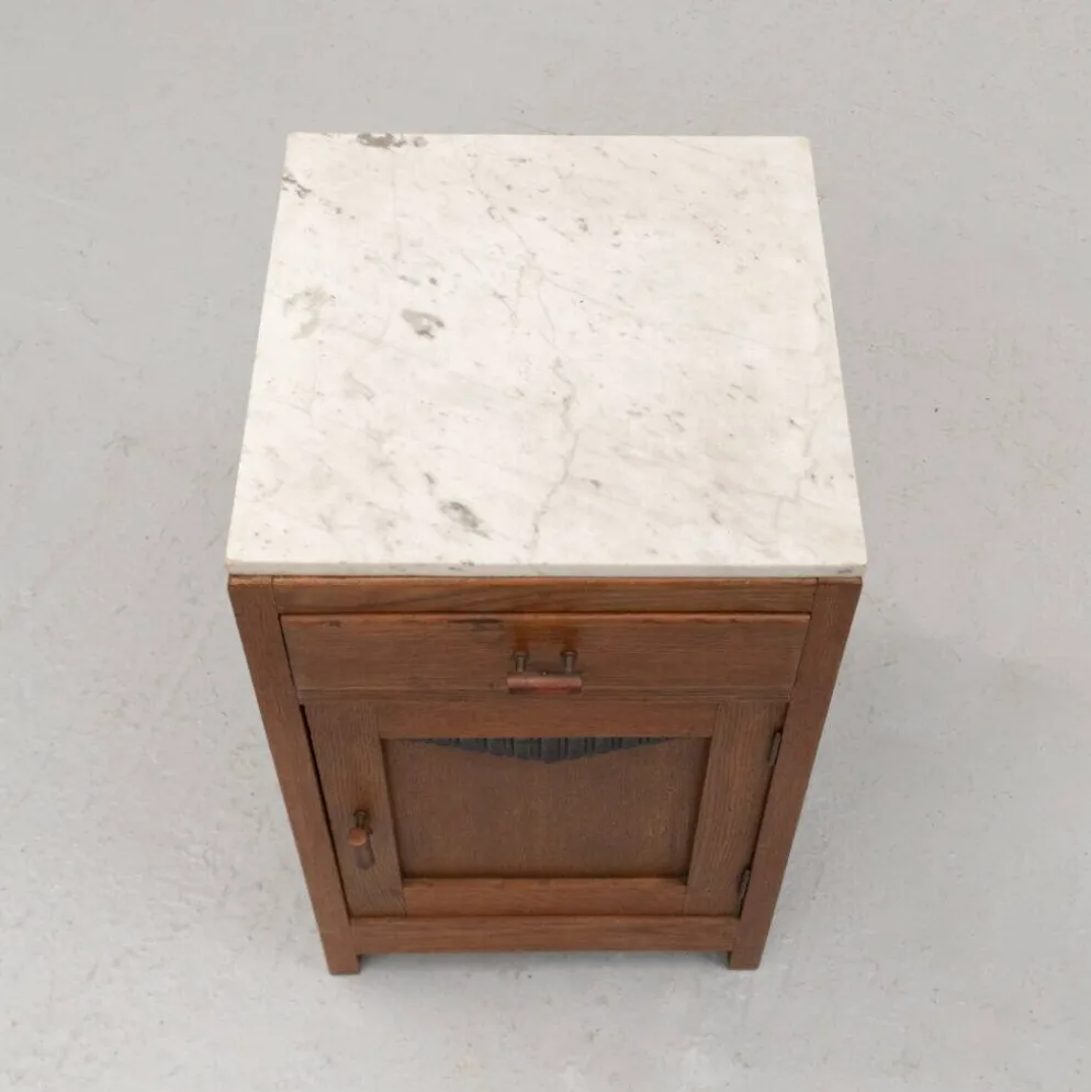 Table de chevet en marbre Art Déco néerlandais des années 1920