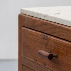 Table de chevet en marbre Art Déco néerlandais des années 1920