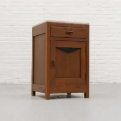 Table de chevet en marbre Art Déco néerlandais des années 1920