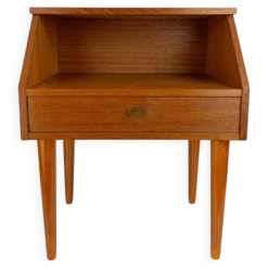 Table de chevet en teck avec étagère et tiroir, Danemark 1960