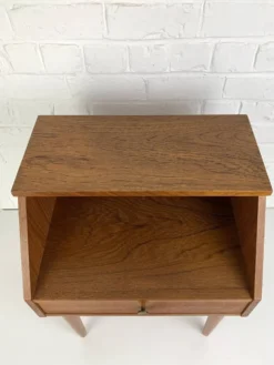 Table de chevet en teck avec étagère et tiroir, Danemark 1960
