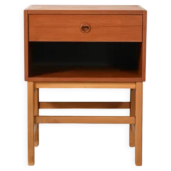 Table de chevet en teck de forme box scandinave, années 1960