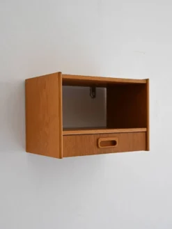 Table de chevet murale scandinave en chêne des années 1960