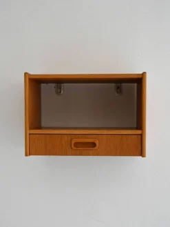 Table de chevet murale scandinave en chêne des années 1960