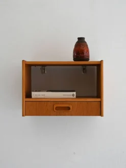 Table de chevet murale scandinave en chêne des années 1960