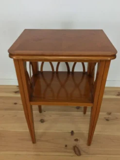 Table de chevet ou d'appoint à croisillons, bois, années 60