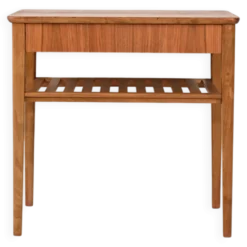 Table de chevet scandinave avec étagère à lattes