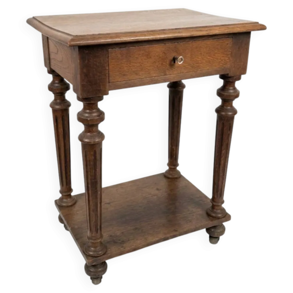 Table de chevet style Louis XVI en chêne massif