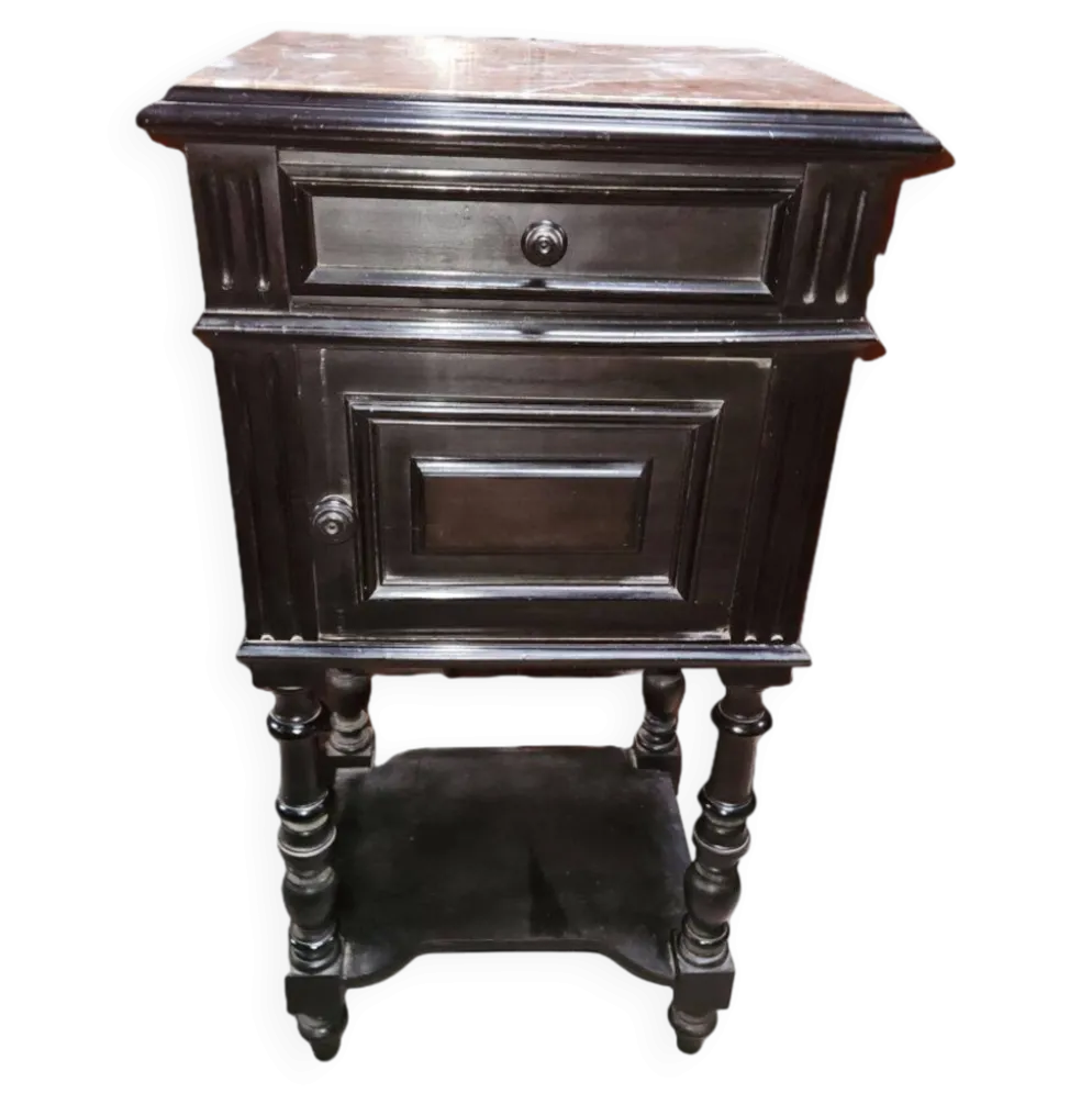 Table De Chevet Style Napoléon III Bois Noirci