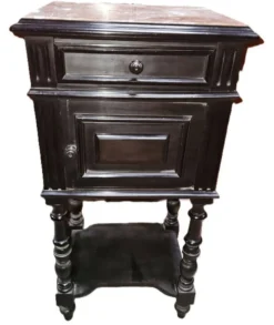Table De Chevet Style Napoléon III Bois Noirci