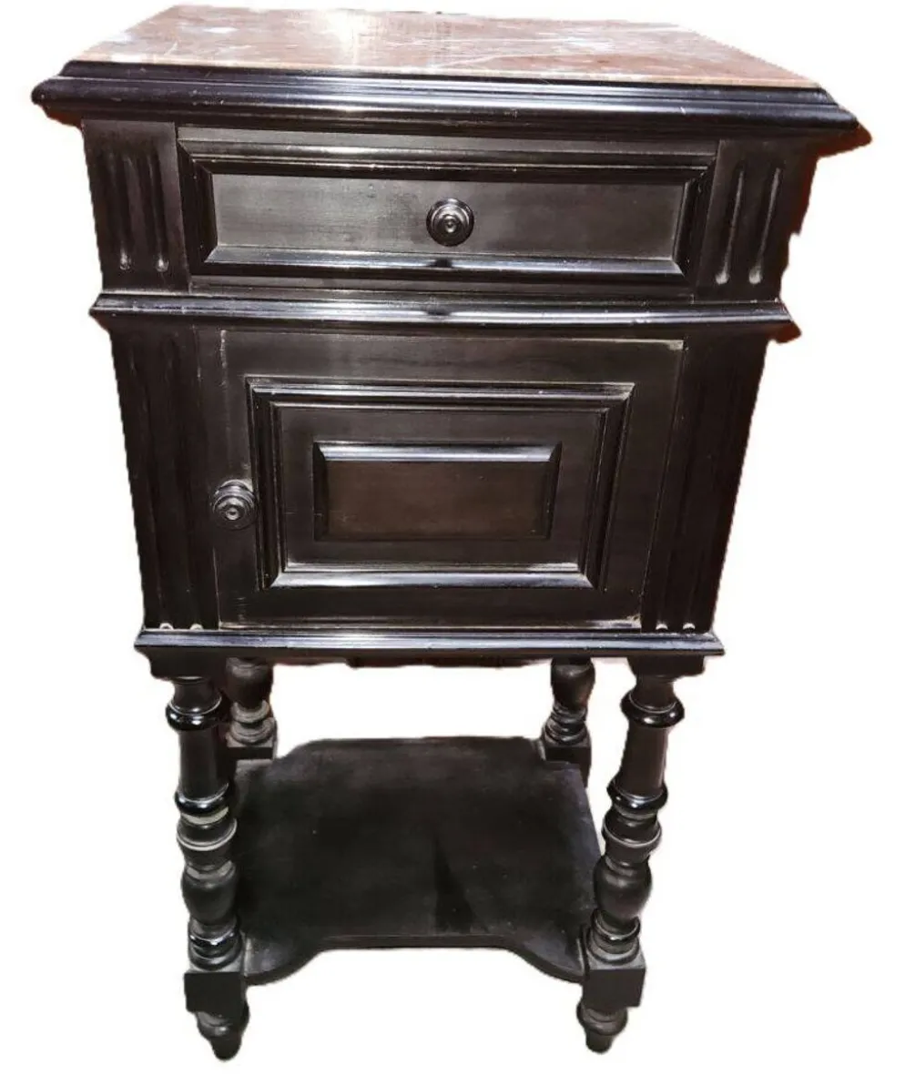Table De Chevet Style Napoléon III Bois Noirci