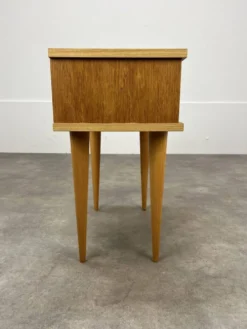 Table de chevet vintage bois blond, années 60