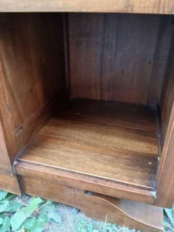 Table de chevet vintage bois et marbre