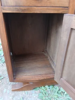 Table de chevet vintage bois et marbre