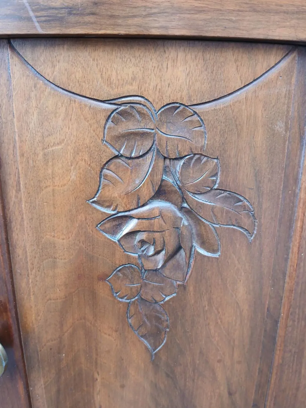 Table de chevet vintage bois et marbre