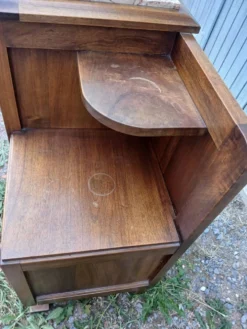 Table de chevet vintage bois et marbre