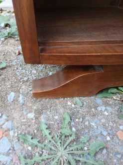 Table de chevet vintage bois et marbre