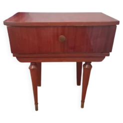 Table de chevet vintage en bois verni – style années 1950/60
