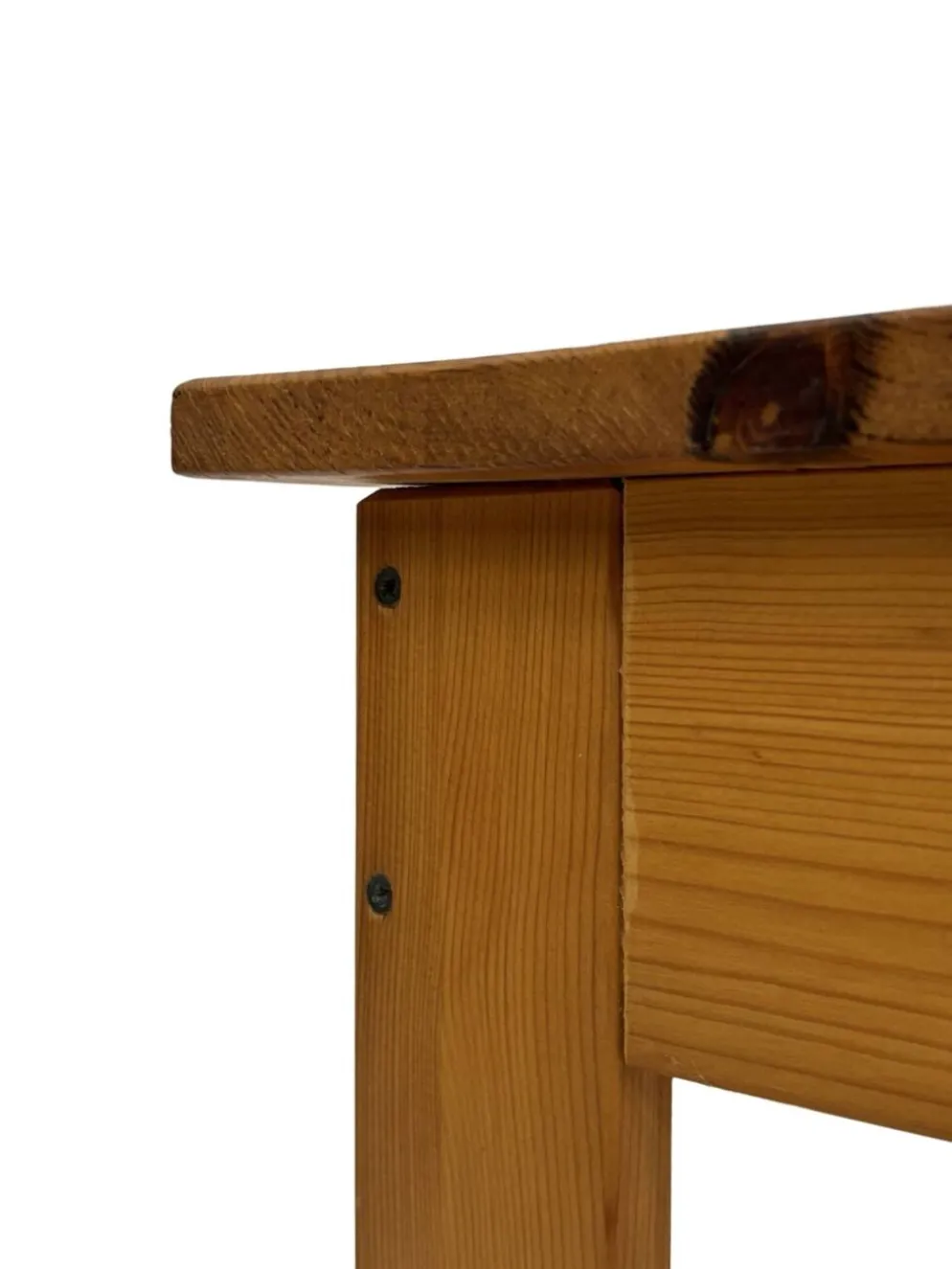 Table de chevet vintage en pin au design compact des années 70