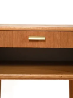 Table de chevet vintage scandinave avec poignée en laiton