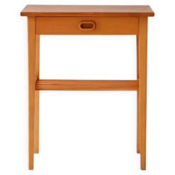 Table de chevet vintage scandinave en chêne clair