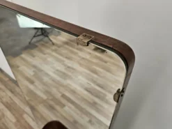 Table de coiffeuse Art Déco en noyer avec miroir, design italien, années 1940.