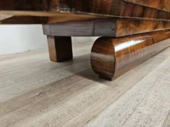 Table de coiffeuse Art Déco en noyer avec miroir, design italien, années 1940.