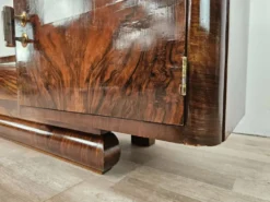 Table de coiffeuse Art Déco en noyer avec miroir, design italien, années 1940.