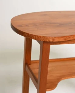 Table de coiffeuse en pin nordique avec étagère, années 1950-60.