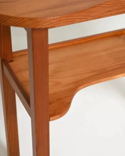 Table de coiffeuse en pin nordique avec étagère, années 1950-60.