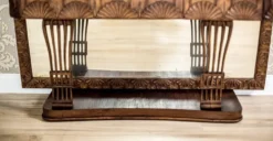 Table de coiffeuse en poirier avec miroir, années 1900