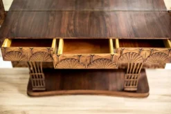 Table de coiffeuse en poirier avec miroir, années 1900
