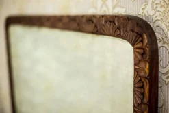 Table de coiffeuse en poirier avec miroir, années 1900