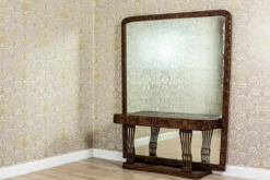Table de coiffeuse en poirier avec miroir, années 1900