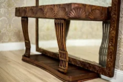Table de coiffeuse en poirier avec miroir, années 1900